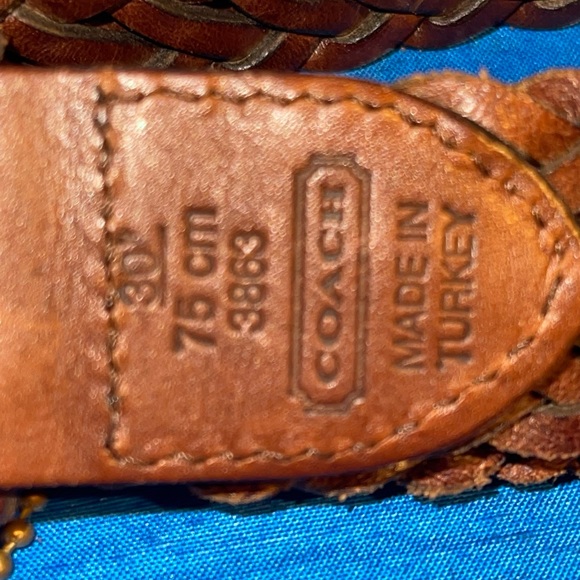 Coach Braided Brown Belt - Picture 4 of 6